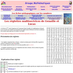 Les nombres:r glettes multisectrices de G naille et Lucas