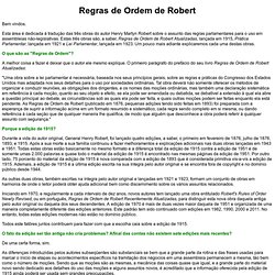 Regras de Ordem de Robert Atualizadas