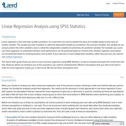 Linear Regression Analysis in SPSS Statistics - Procedure, assumptions and reporting the output.