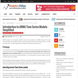 Auto-Regression & Moving-Average Time Series - Simplified