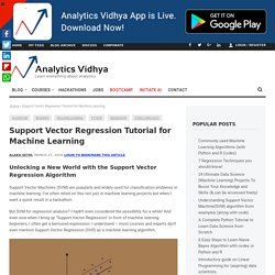 Support Vector Regression Tutorial for Machine Learning - Analytics Vidhya