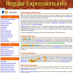 Regular Expression Examples