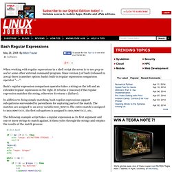 Bash Regular Expressions