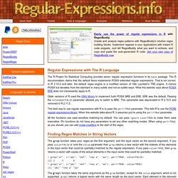 Regular Expressions with grep, regexp and sub in the R Language