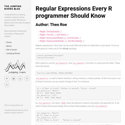 Regular Expressions Every R programmer Should Know