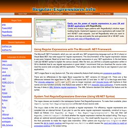 Using Regular Expressions with .NET - C# and Visual Basic