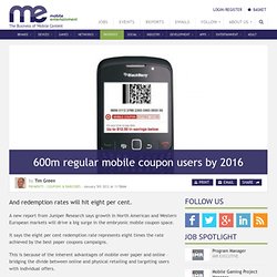 600m regular mobile coupon users by 2016