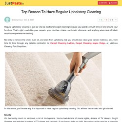 Top Reason To Have Regular Upholstery Cleaning