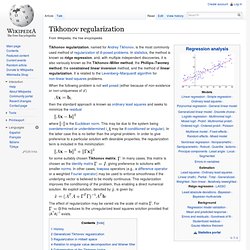 Tikhonov regularization