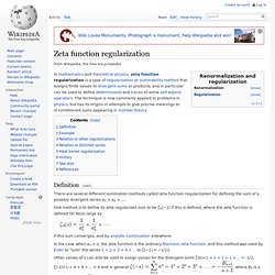 Zeta function regularization