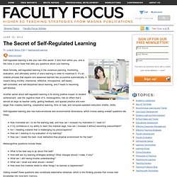The Secret of Self-Regulated Learning