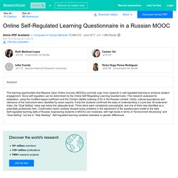 (PDF) Online Self-Regulated Learning Questionnaire in a Russian MOOC