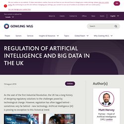 Regulation of AI and Big Data