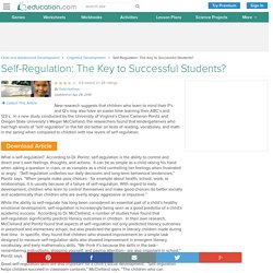 Self-Regulation: The Key to Successful Students?