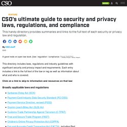 Security and privacy laws, regulations, and compliance: The complete guide