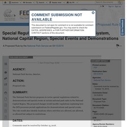 US Federal Register: Natl. Park System-Capital Region-Special Regs for Events & Demonstrations