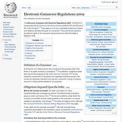 Electronic Commerce Regulations 2002