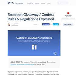Facebook Giveaway / Contest Rules & Regulations Explained
