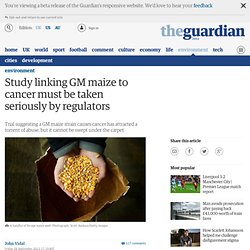 Study linking GM maize to cancer must be taken seriously by regulators