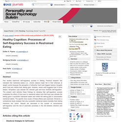 Healthy Cognition: Processes of Self-Regulatory Success in Restrained Eating