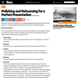 Polishing and Rehearsing for a Perfect Presentation, Raising Capital Article