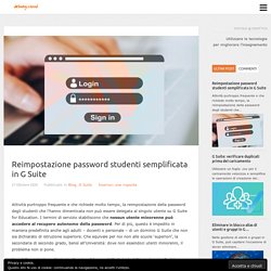 Reimpostazione password studenti semplificata in G Suite