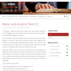 Reine und unreine Tiere (1) - www.bibelstudium.de