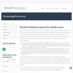 Positive Reinforcement for Adolescents