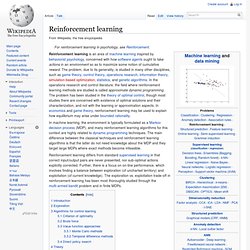 Reinforcement learning