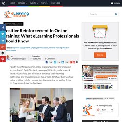 Positive Reinforcement In Online Training: What eLearning Professionals Shoul...