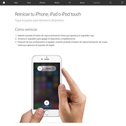 Reiniciar o restablecer tu iPhone, iPad o iPod touch - Soporte técnico de Apple