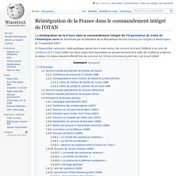 Réintégration de la France dans le commandement intégré de l'OTAN