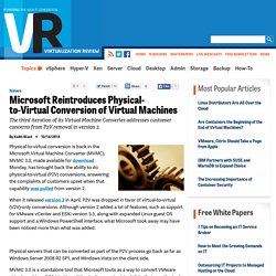 Microsoft Reintroduces Physical-to-Virtual Conversion of Virtual Machines