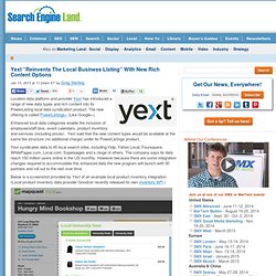 Yext "Reinvents The Local Business Listing" With New Rich Content Options