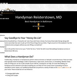 Handyman Reisterstown MD