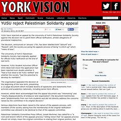 YUSU reject Palestinian Solidarity appeal