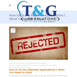 How to Fix the Rejected Applications