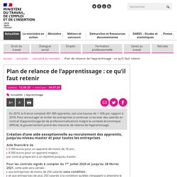 Plan de relance de l’apprentissage : ce qu’il faut retenir