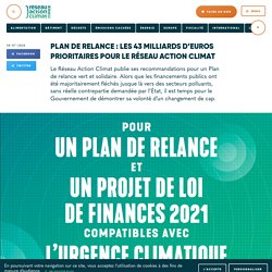 Plan de relance : Les 43 milliards d’euros prioritaires pour le Réseau Action Climat Le 30 juillet 2020