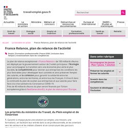 France Relance - ministère du Travail, de l'Emploi et de l'Insertion