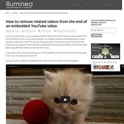 How to remove related videos from the end of an embedded YouTube video