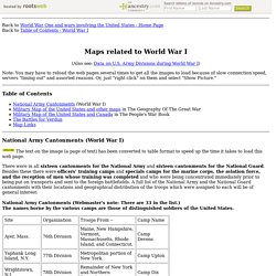 Maps related to World War I - including Military Map of the United States and Canada
