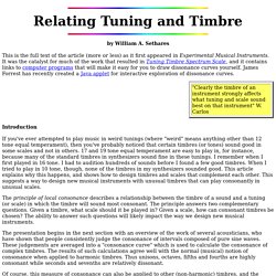 Relating Tuning and Timbre
