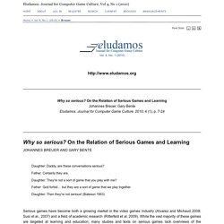 Why so serious? On the relation of serious games and learning