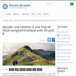 Ajouter une relation à une Vue de façon programmatique avec Drupal 8