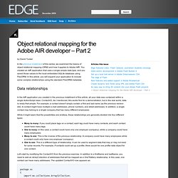 Object relational mapping for the Adobe AIR developer - Part 2