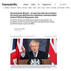 Accord post-Brexit : ce que l'on sait du contenu du texte qui définira les relations commerciales entre l'UE et le Royaume-Uni