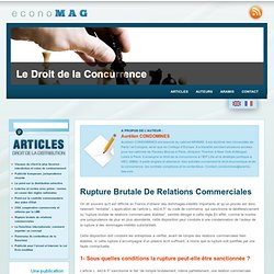 Rupture brutale de relations commerciales