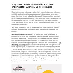 Why Investor Relations & Public Relations Important for Business? Complete Guide  – Telegraph