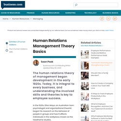 Human Relations Management Theory Basics